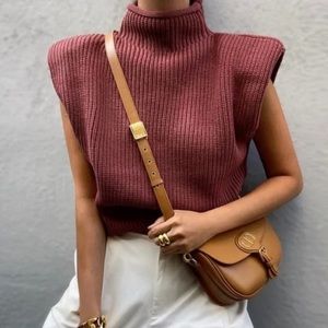Zara shoulder pad knit sweater. Small.